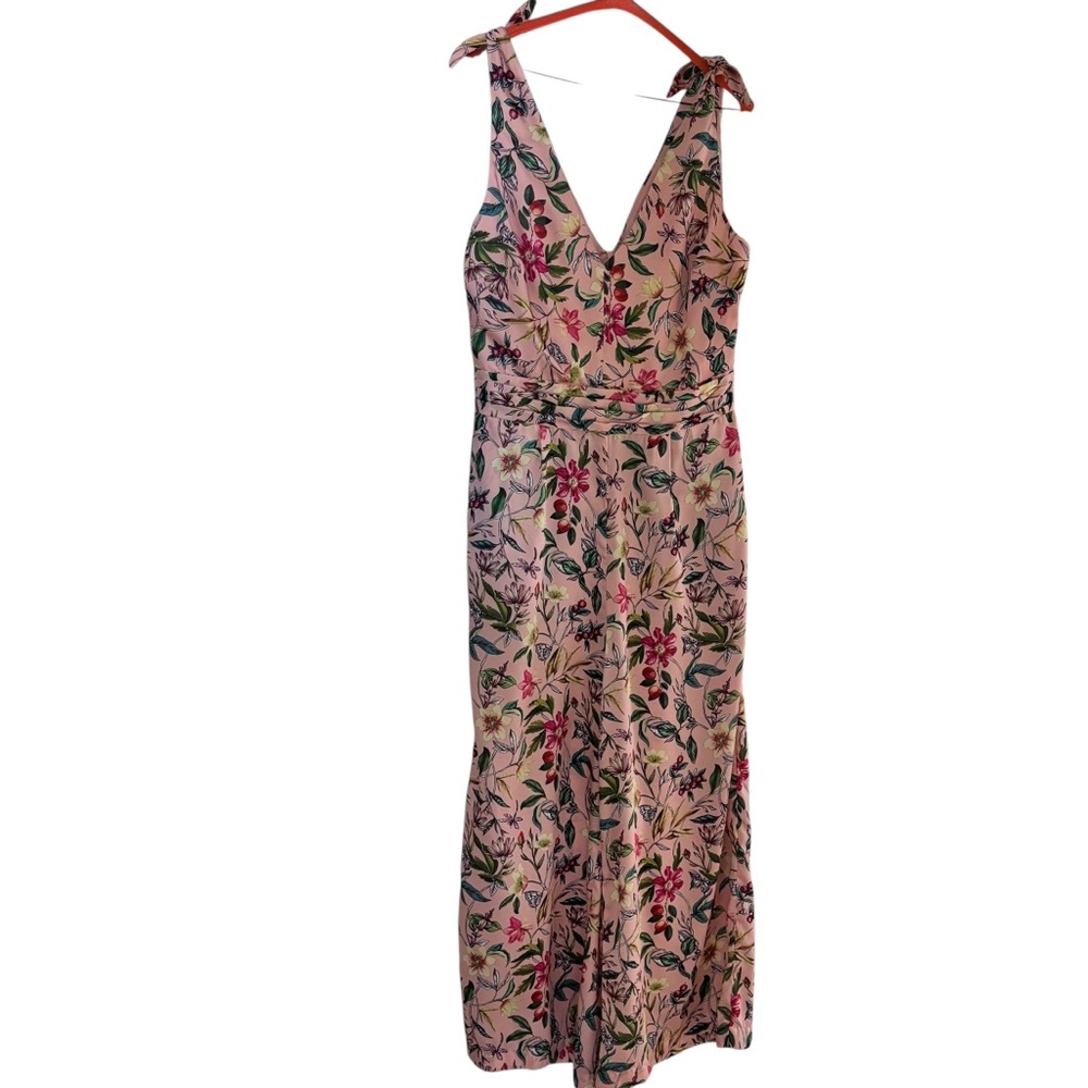 Sam Edelman Floral Jumpsuit Wide Leg Jumpsuit In Pink Anthropologie Sz 8
